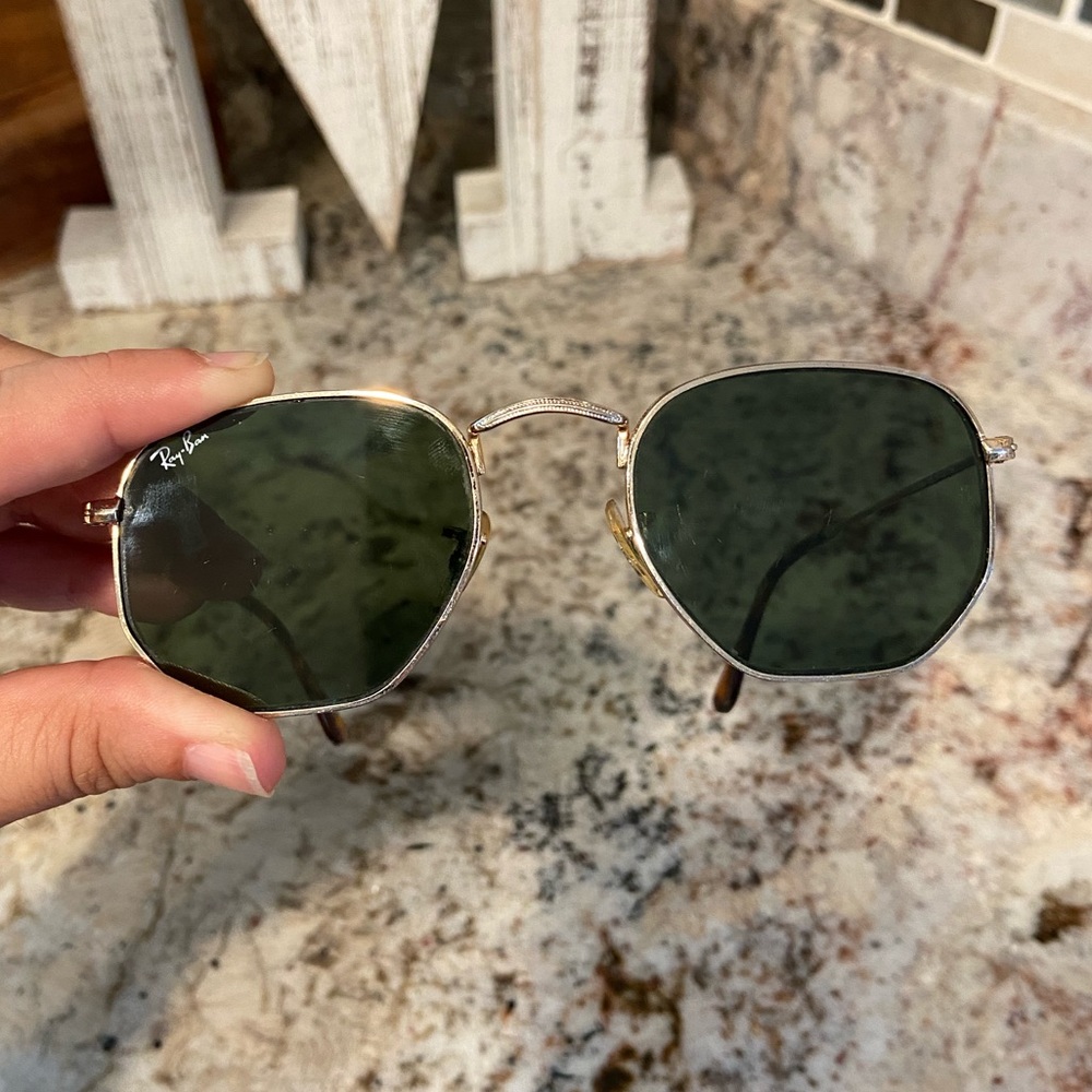 Gold and Tortoise Ray Bans - Octagonal Shape